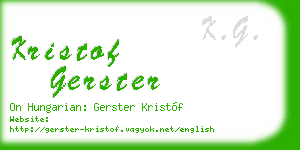 kristof gerster business card